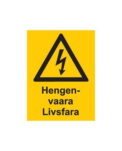 Eluohtlik livsfara, kleebis, 200x300 mm