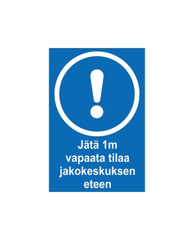Jäta jaotuskeskuse jaoks 1 m vaba ruumi, Kleebis, 200x300 mm