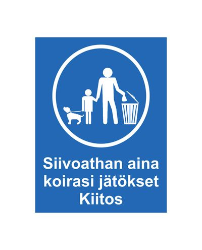 Palun koristage alati oma koera väljaheidete järelt, palun kasutage prügikasti, Ibond, 200x300mm