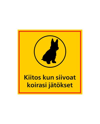 Tänan teid koera järelt koristamise eest, kleebis, 200x200mm