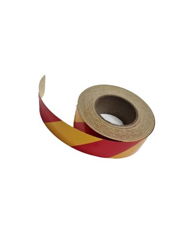 Helkurriba, kollane/punane 50mm*50m Helkurriba, kollane/punane 50mm*50m