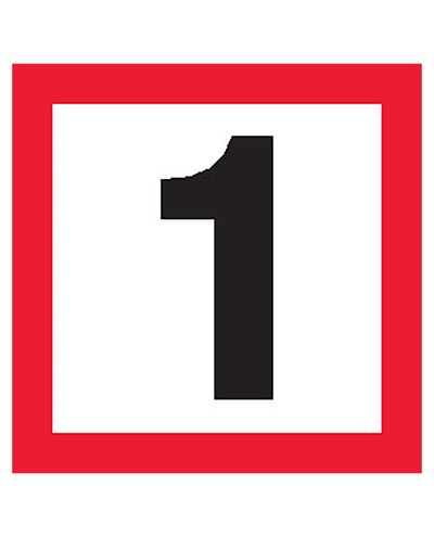 Number, kleebis, 100x100 mm