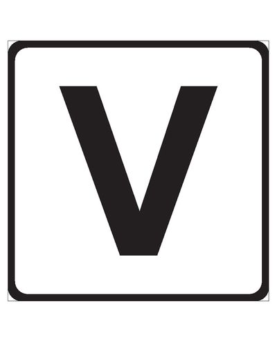 V, kleebis, 300x300 mm