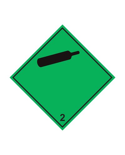 Klass 2.2 Mittesüttivad gaasid, kleebis, 100x100 mm