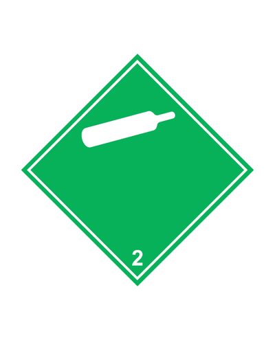 Klass 2.2 Mittesüttivad gaasid, negatiivne, kleebis, 100x100 mm