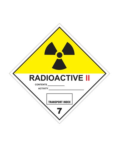 7B klassi radioaktiivsed materjalid, kleebis, 100x100 mm