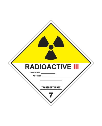 7C klassi radioaktiivsed materjalid, kleebis, 100x100 mm