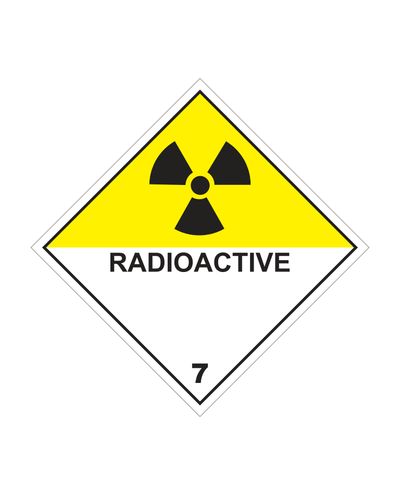 7D klassi radioaktiivsed materjalid, kleebis, 100x100 mm