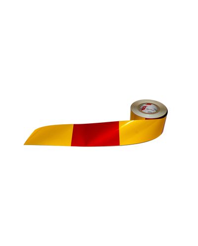 Hoiatuslint vertikaalne triip punane/kollane R1, 100mm