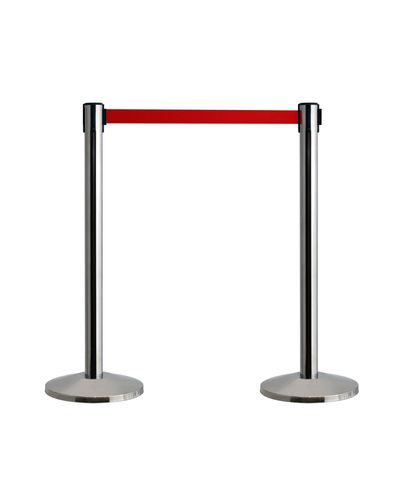 Qway piirdepostide paar terasest, punase teibiga 2,3m