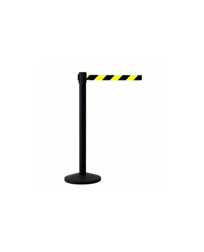 Qway piirdepostide paar must, must/kollane teip 2,3m